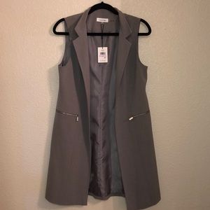 NWT Gray Blazer Vest